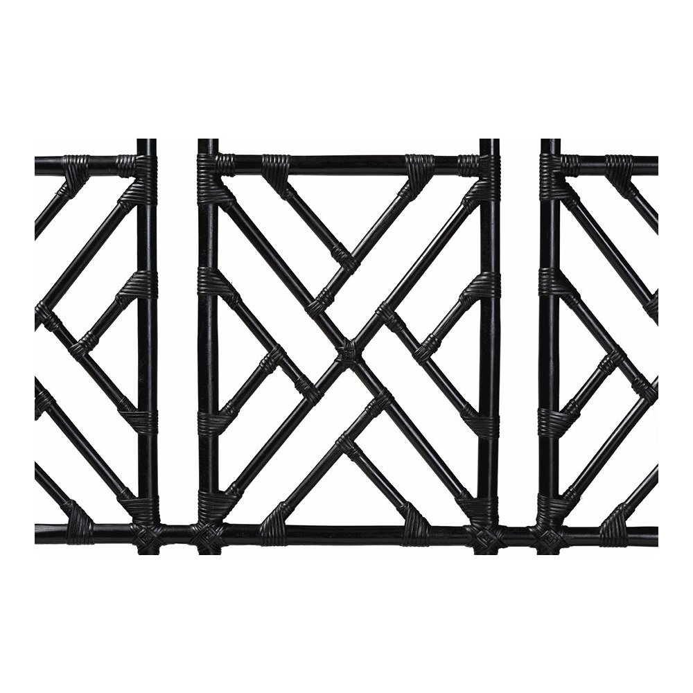 Karavo Bohemian Black Natural Rattan King Size Standalone Headboard. Picture 3