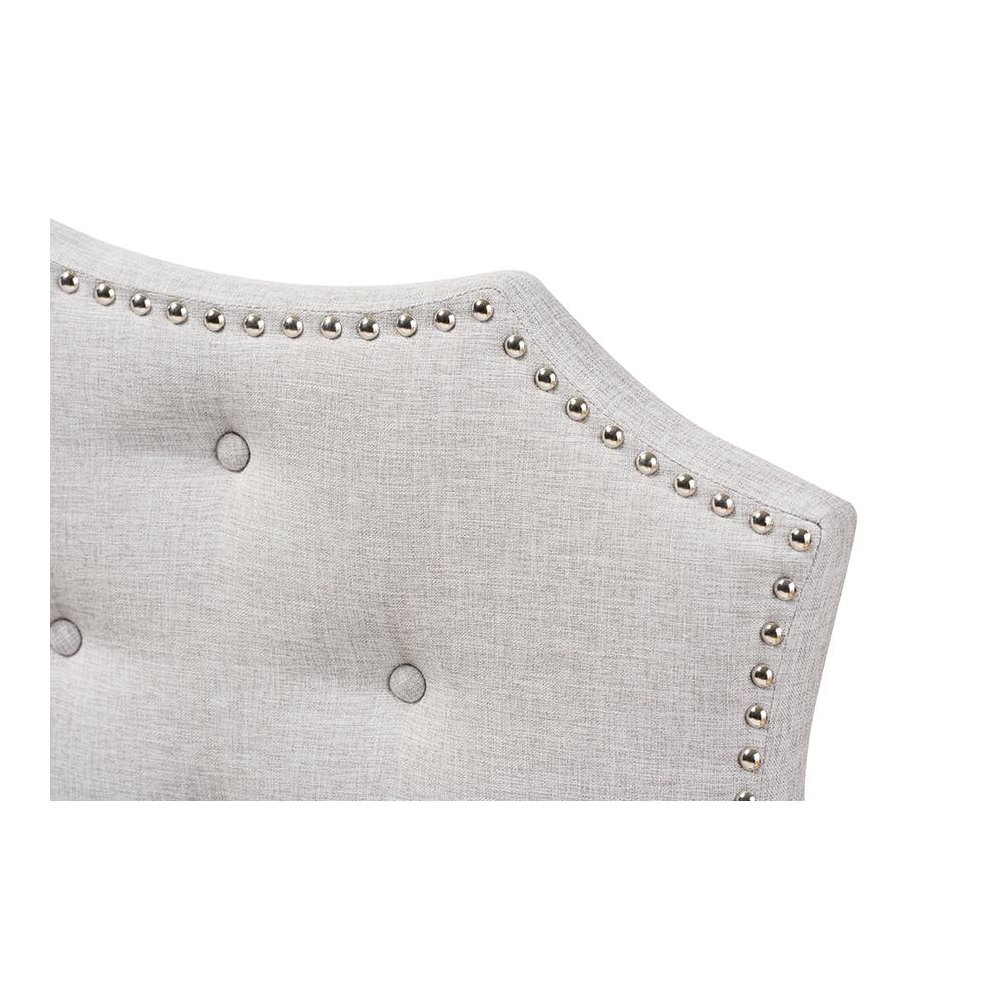 Aurora Modern and Contemporary Greyish Beige Fabric Queen Size Headboard. Picture 3