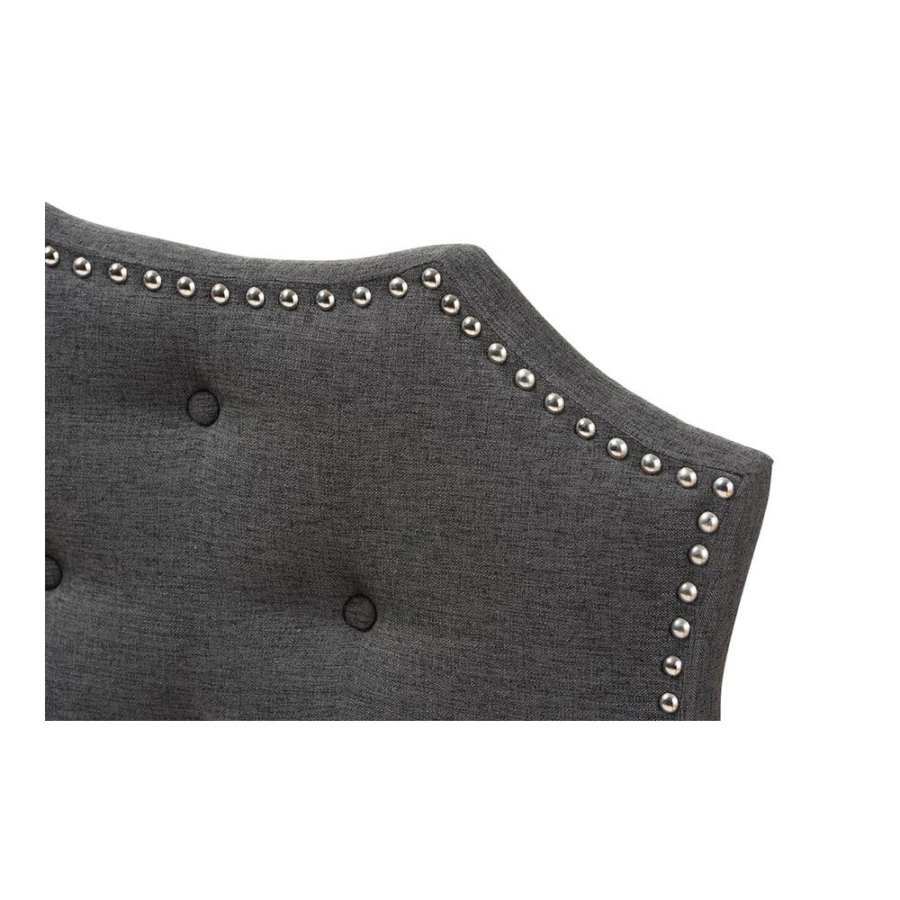Aurora Modern and Contemporary Dark Grey Fabric King Size Headboard. Picture 3