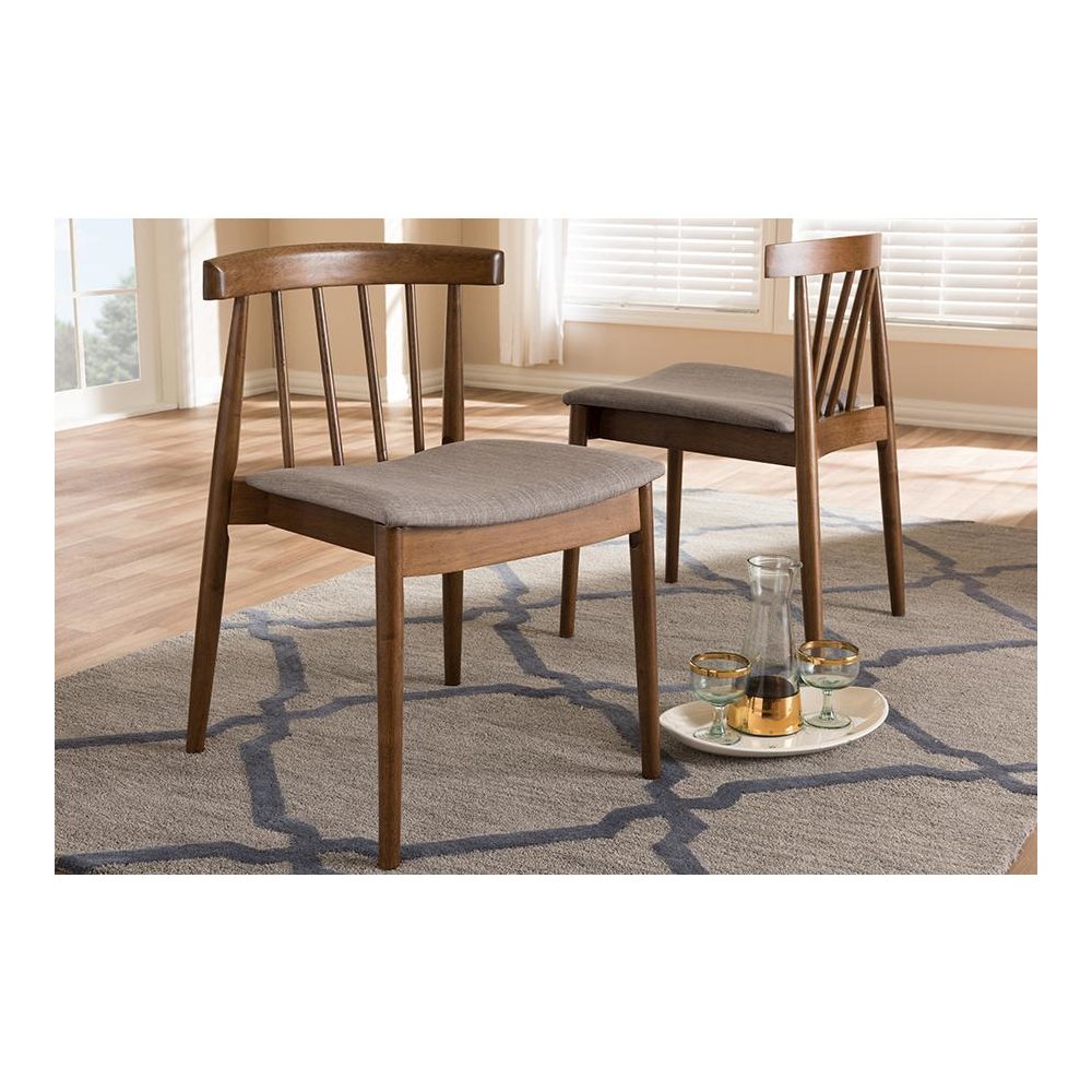 Wyatt Mid-Century Modern Walnut Wood Dining Chair (Set of 2). Picture 15
