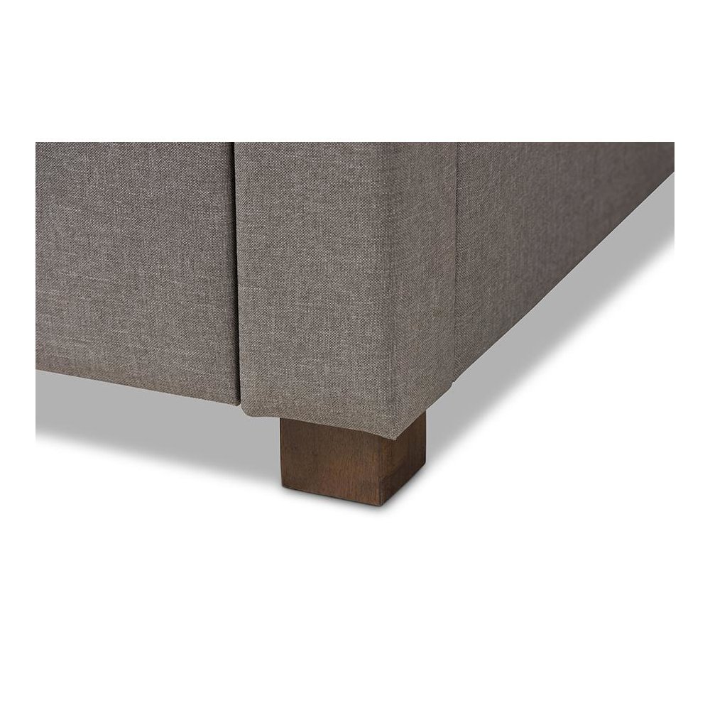 Light Grey Fabric Upholstered King Size Storage Bed. Picture 9