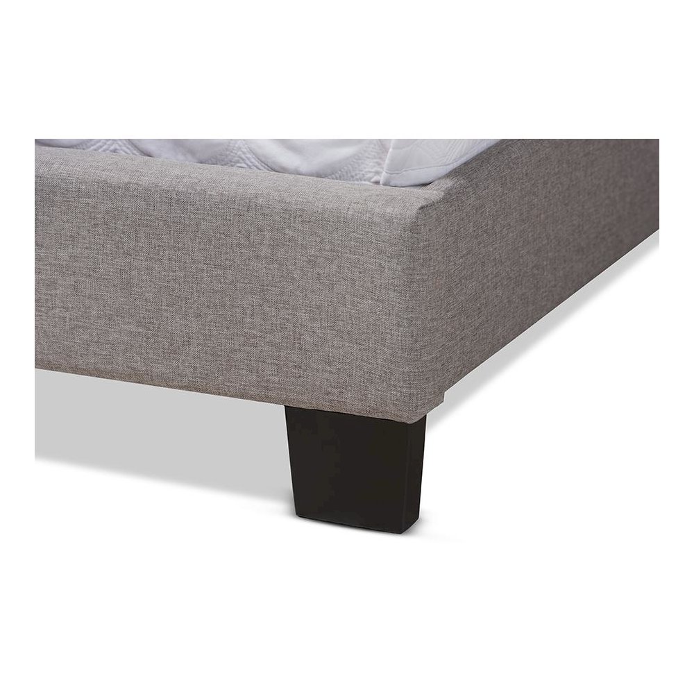 Lisette Modern and Contemporary Grey Fabric Upholstered King Size Bed. Picture 5