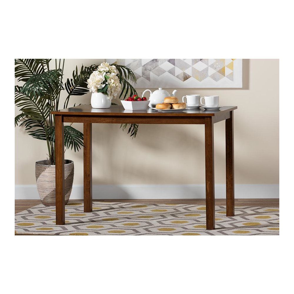 Baxton Studio Eveline Modern Walnut Brown Finished Wood 43-Inch Dining Table. Picture 19