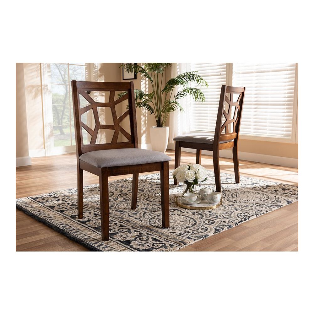 Walnut Brown Finished Dining Chair Set of 2. Picture 15