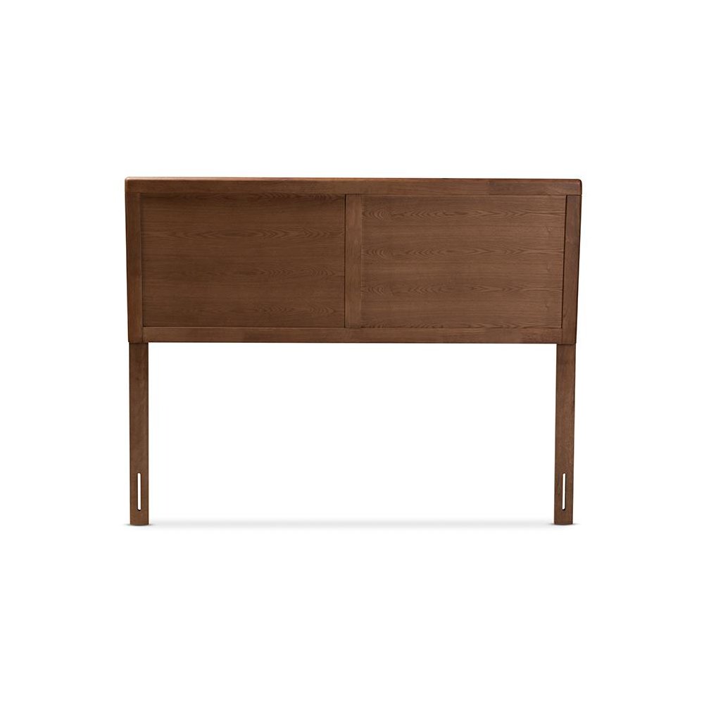 Raya Mid-Century Modern Walnut Brown Finished Wood Queen Size Headboard. Picture 2