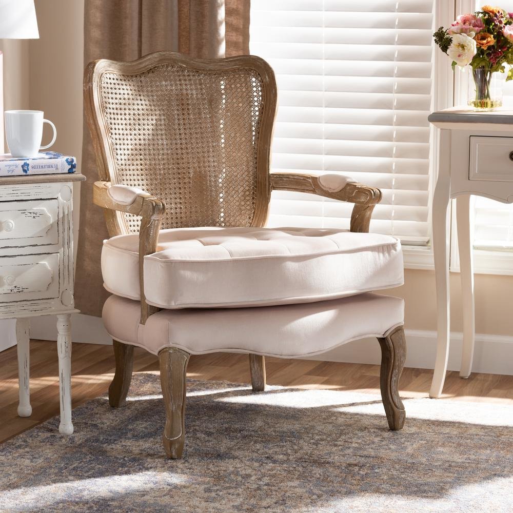 White-Washed Oak Wood Armchair. Picture 16