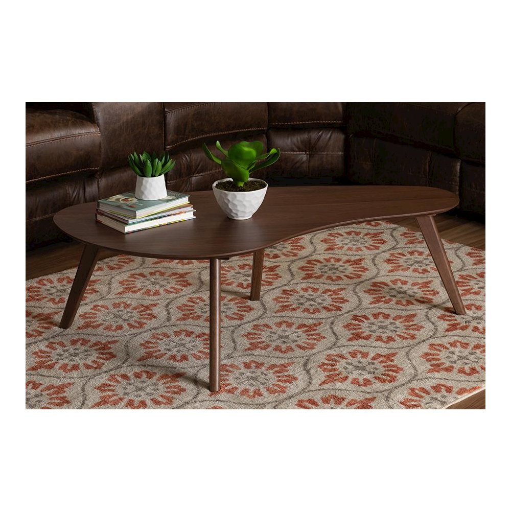 Baxton Studio Scarlette Mid-Century Modern Walnut Finished Coffee Table. Picture 17