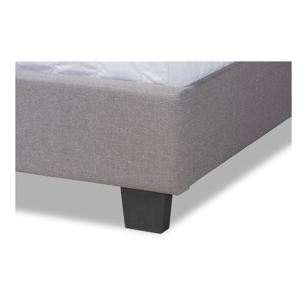 Ansa Modern and Contemporary Grey Fabric Upholstered Queen Size Bed. Picture 5