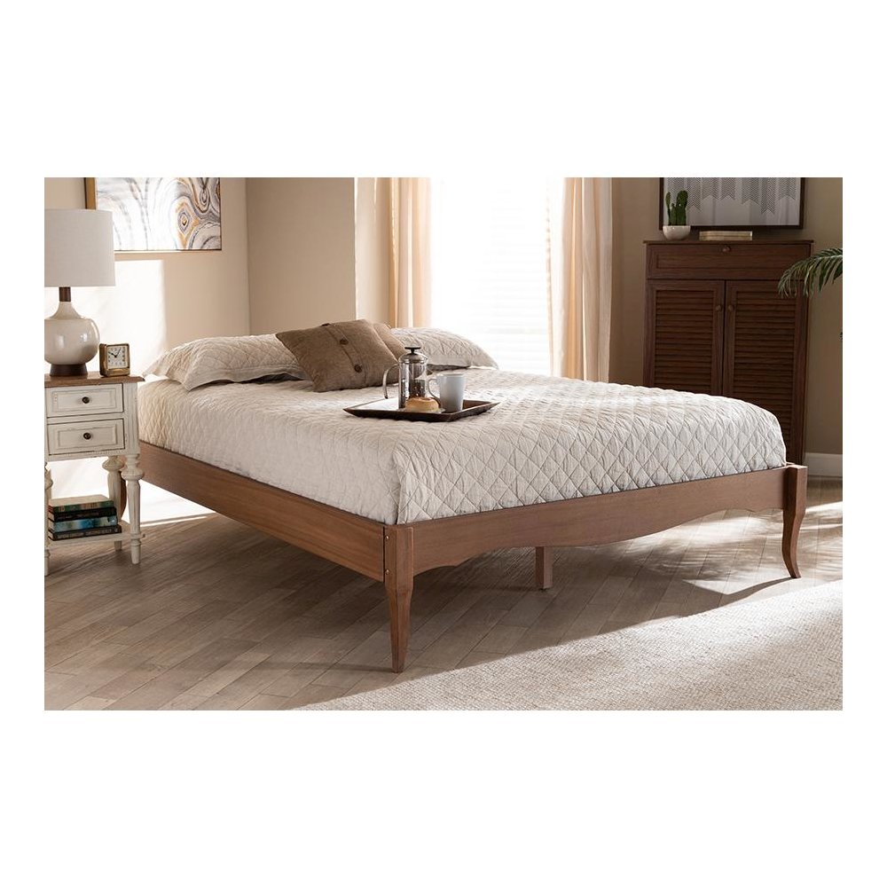 Marieke Vintage French Inspired Ash Wanut Finished Full Size Wood Bed Frame. Picture 19