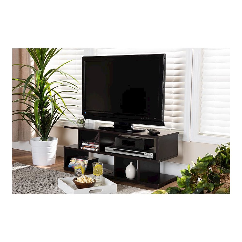Baxton Studio Arne Modern and Contemporary Dark Brown Finished Wood TV Stand. Picture 13