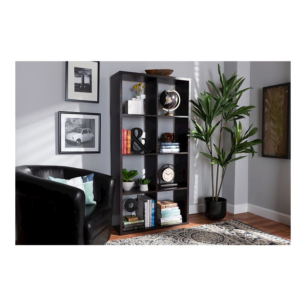 Dark Brown Finished 8-Cube Multipurpose Storage Shelf. Picture 13