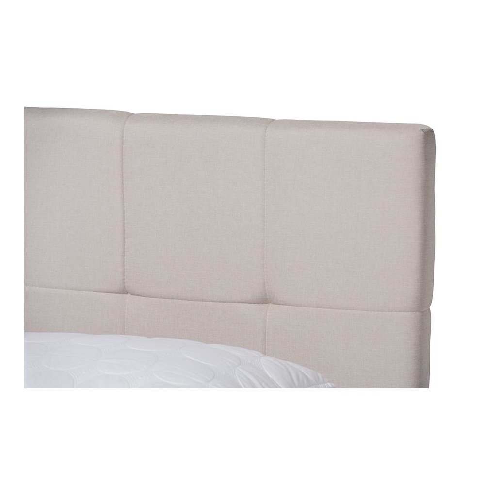 Netti Beige Fabric Upholstered 2-Drawer King Size Platform Storage Bed. Picture 6