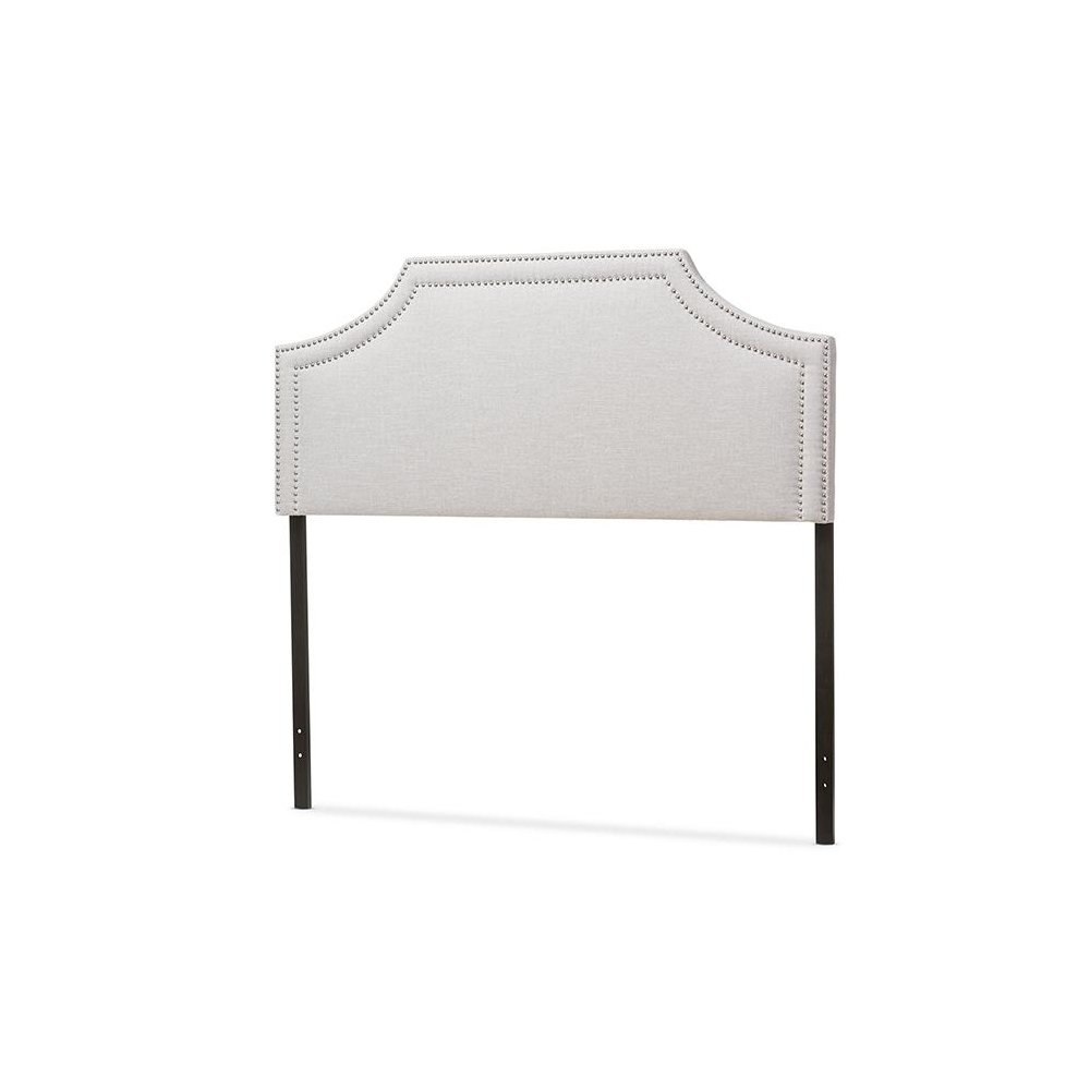 Grayish Beige Fabric Upholstered King Size Headboard. Picture 2