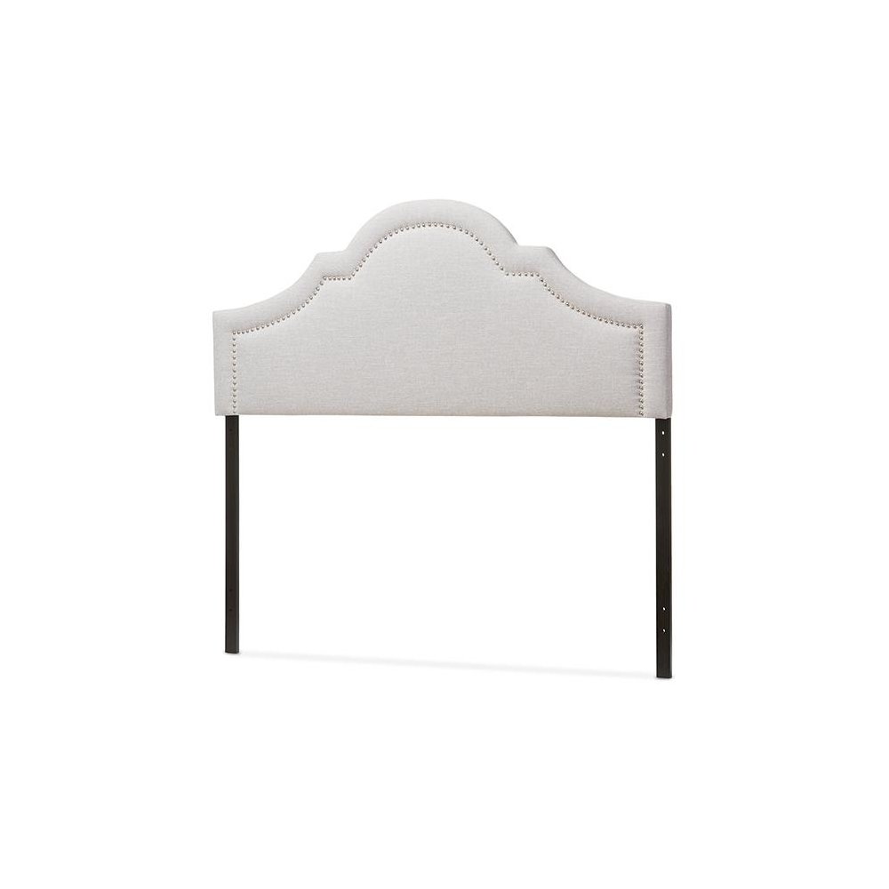 Grayish Beige Fabric Upholstered King Size Headboard. Picture 2