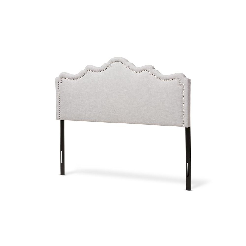 Nadeen Modern and Contemporary Greyish Beige Fabric Queen Size Headboard. Picture 1