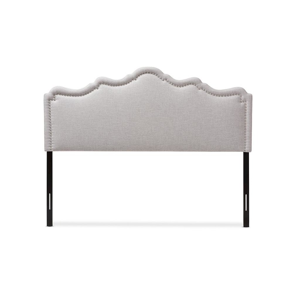 Nadeen Modern and Contemporary Greyish Beige Fabric Queen Size Headboard. Picture 2