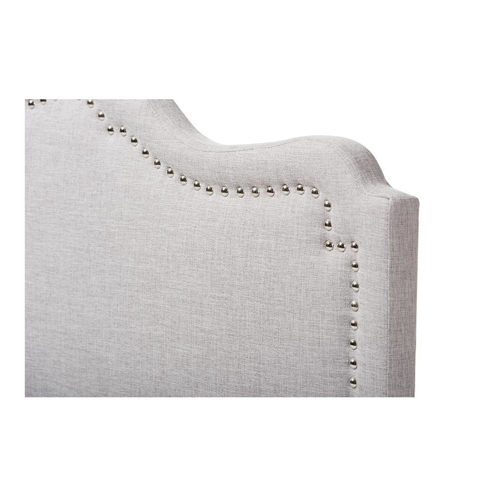 Nadeen Modern and Contemporary Greyish Beige Fabric Queen Size Headboard. Picture 3