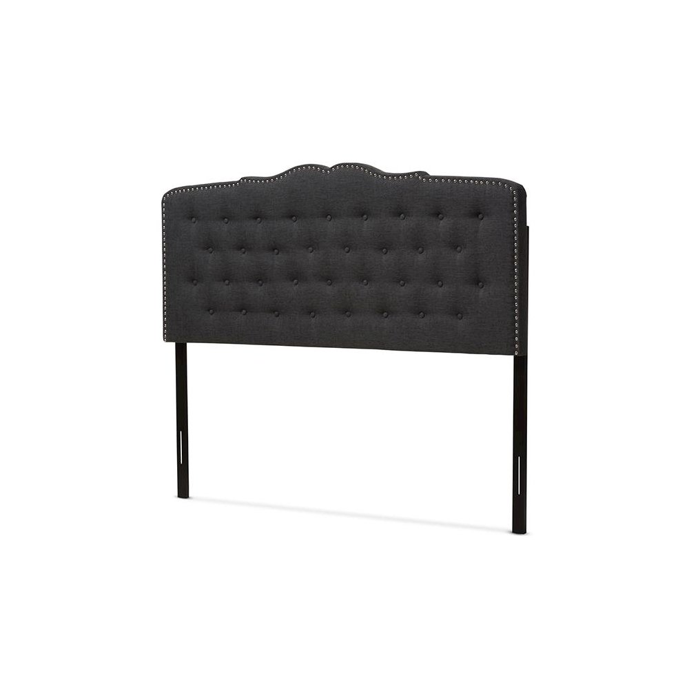 Baxton Studio Lucy Modern and Contemporary Dark Grey Fabric King Size Headboard. Picture 1
