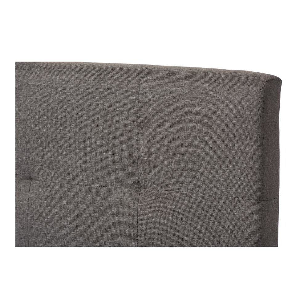 Grey Fabric Upholstered Grid-tufting Queen Size Bed. Picture 3