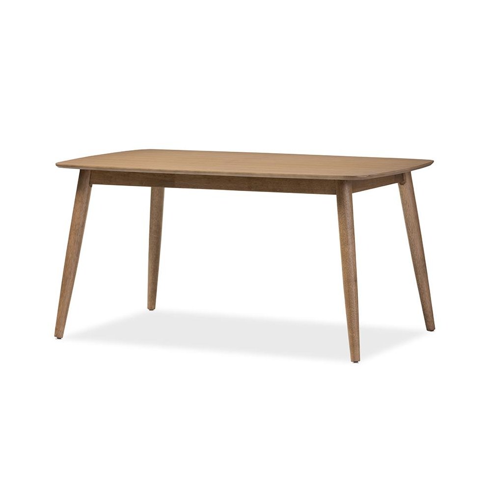 Leather and "Oak" Light Brown Finishing Wood 5-Peice Dining Set. Picture 4
