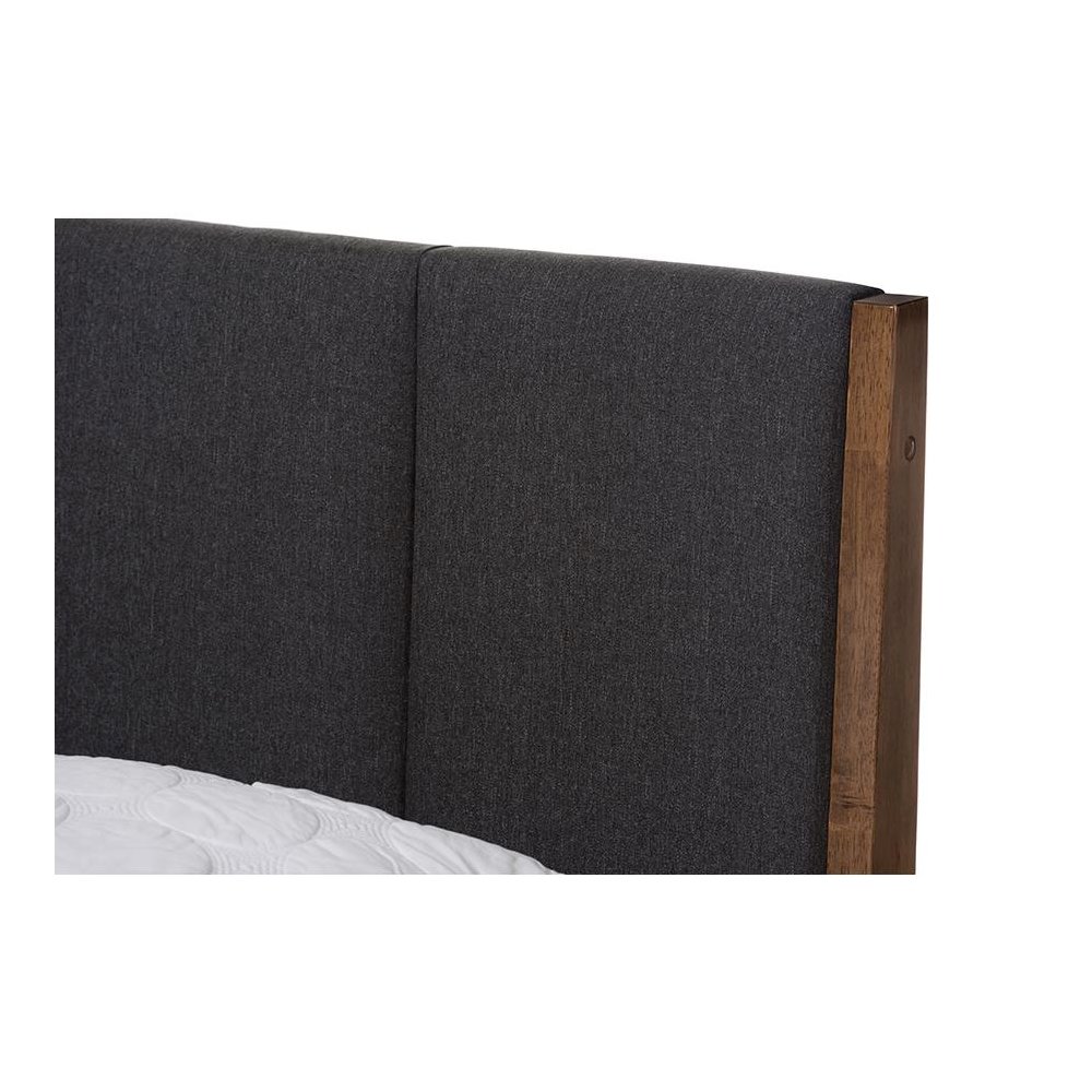 Medium Brown Finish Wood King Size Platform Bed. Picture 4