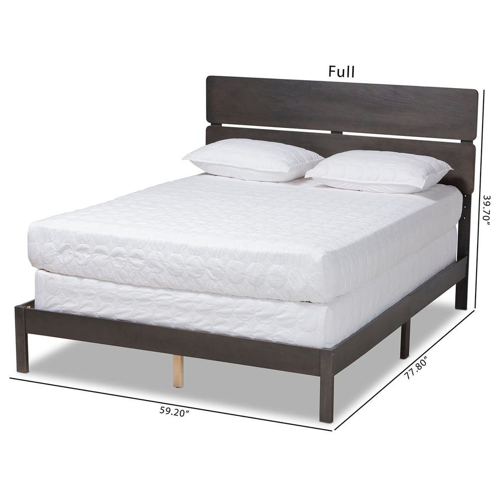 Anthony Modern and Contemporary Dark Grey Oak Finished Wood Queen Size Panel Bed. Picture 18