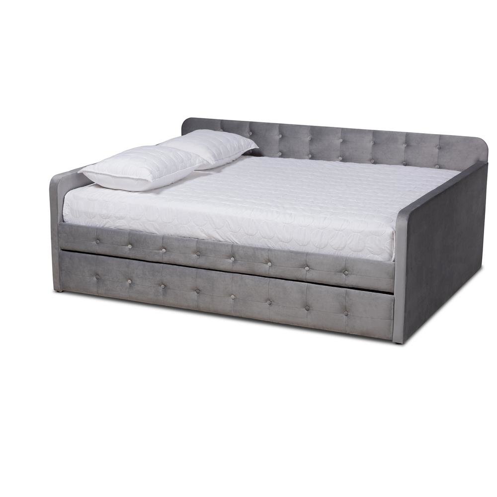 Button Tufted Queen Size Daybed with Trundle. Picture 12