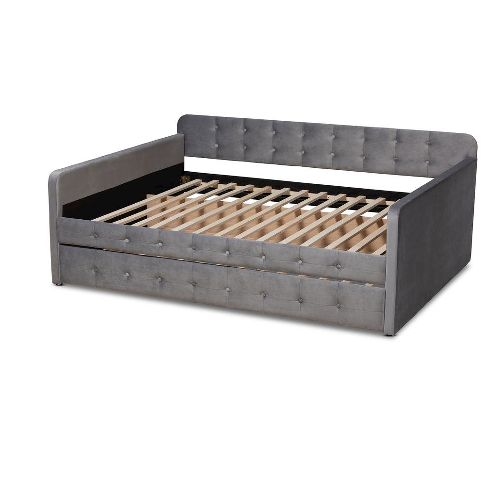 Button Tufted Queen Size Daybed with Trundle. Picture 15