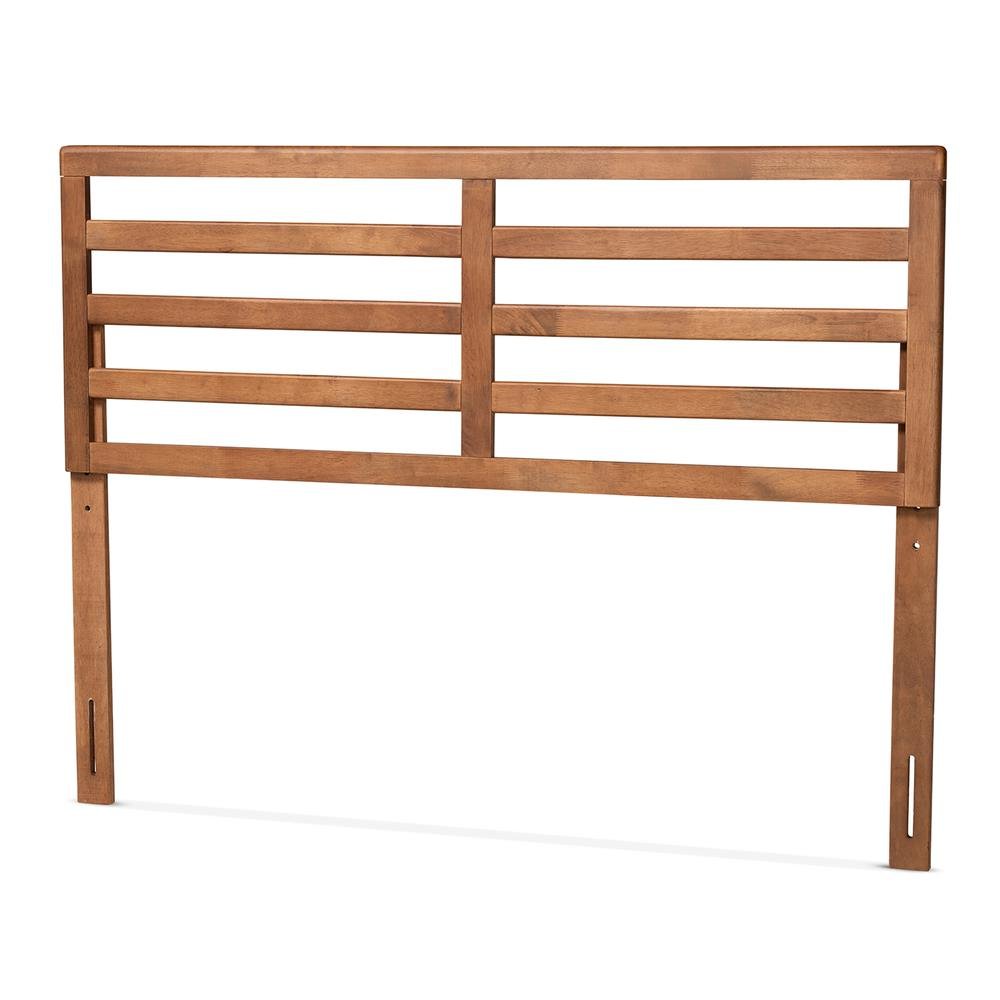 Akemi Modern and Contemporary Ash Walnut Finished Wood Queen Size Headboard. Picture 8