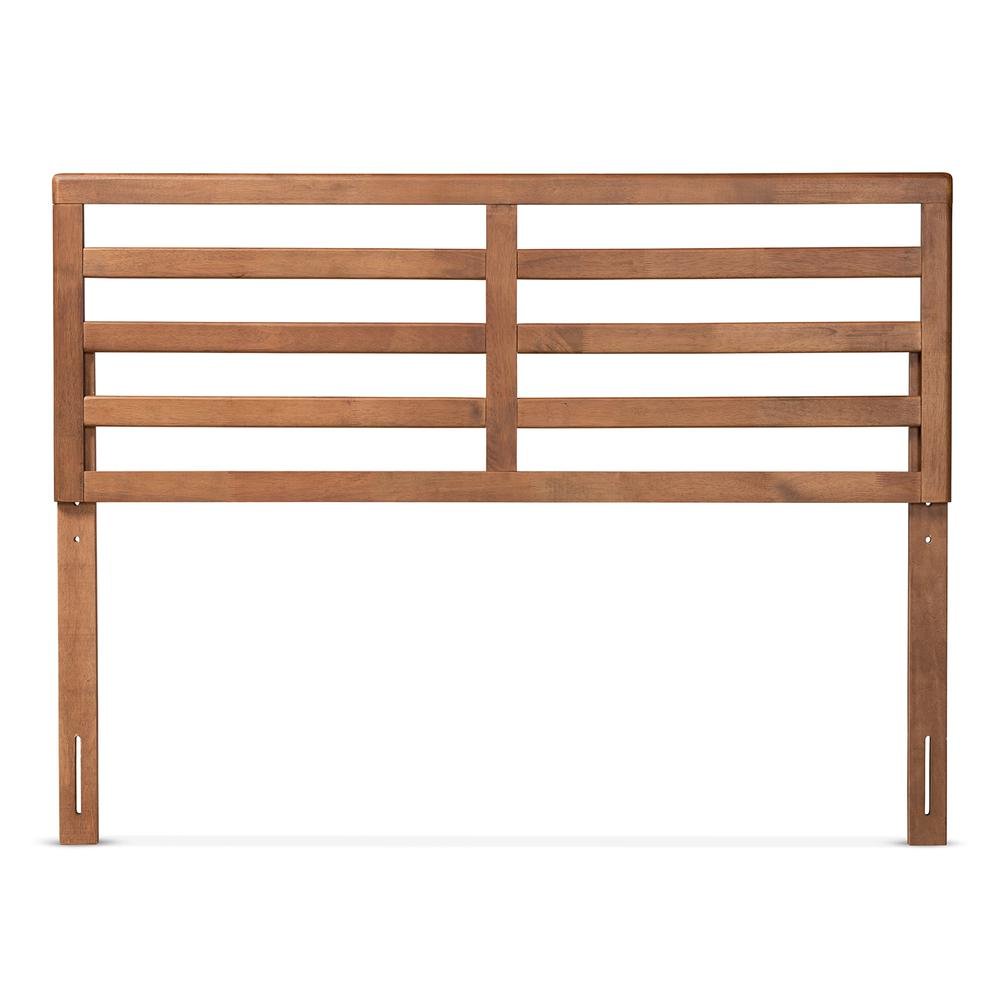 Akemi Modern and Contemporary Ash Walnut Finished Wood Queen Size Headboard. Picture 9