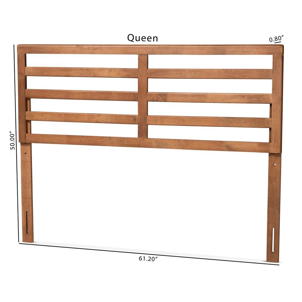 Akemi Modern and Contemporary Ash Walnut Finished Wood Queen Size Headboard. Picture 13
