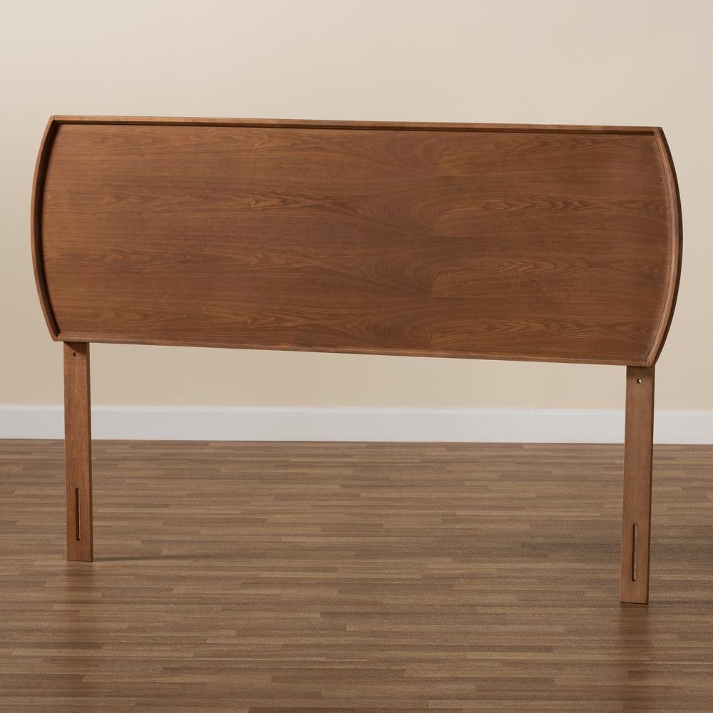 Laurien Mid-Century Modern Ash Walnut Finished Wood Queen Size Headboard. Picture 12