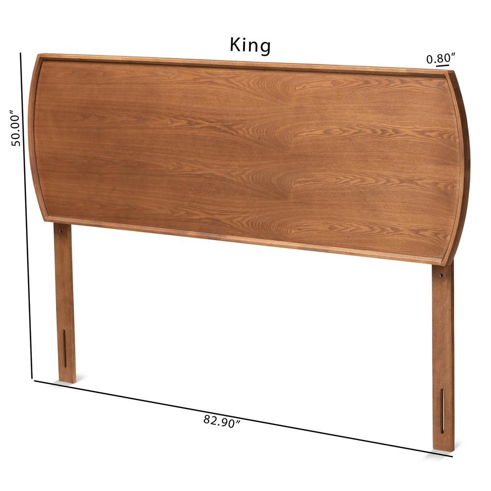 Laurien Mid-Century Modern Ash Walnut Finished Wood Queen Size Headboard. Picture 15