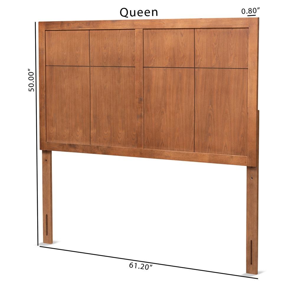 Transitional and Rustic Ash Walnut Finished Wood Queen Size Headboard. Picture 13