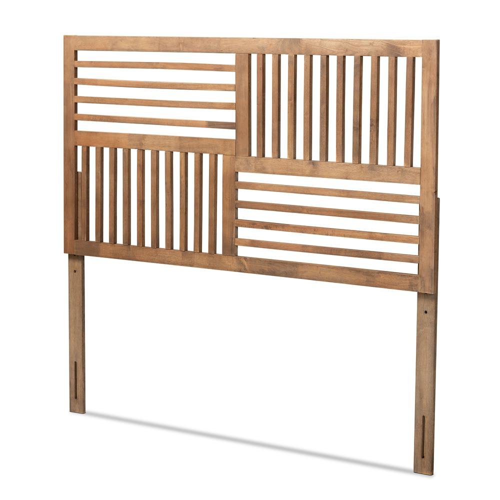 Transitional Ash Walnut Finished Wood Queen Size Headboard. Picture 9