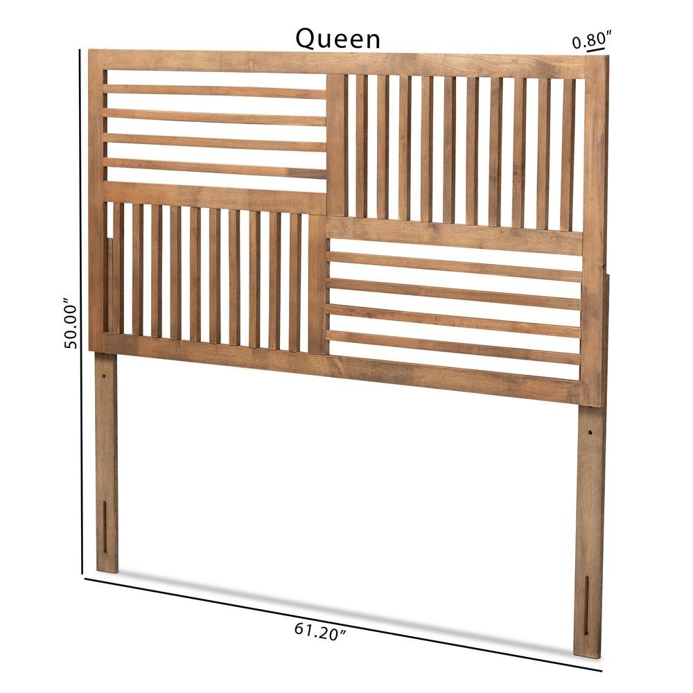 Transitional Ash Walnut Finished Wood Queen Size Headboard. Picture 14