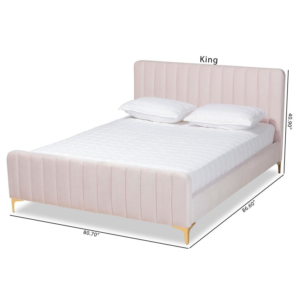 Gold Finished Queen Size Platform Bed. Picture 20