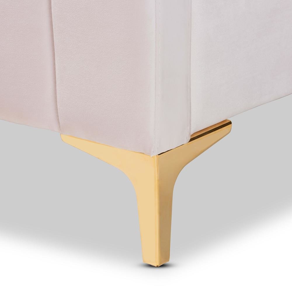 Gold Finished Queen Size Platform Bed. Picture 15