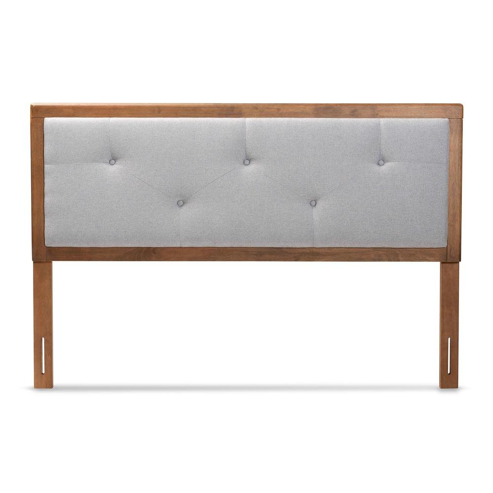 Walnut Brown Finished Wood Queen Size Headboard. Picture 11
