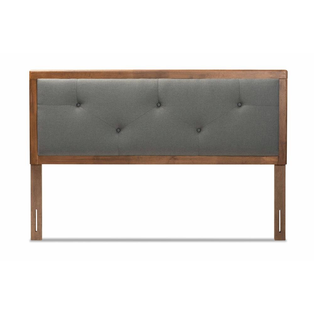 Walnut Brown Finished Wood Queen Size Headboard. Picture 11