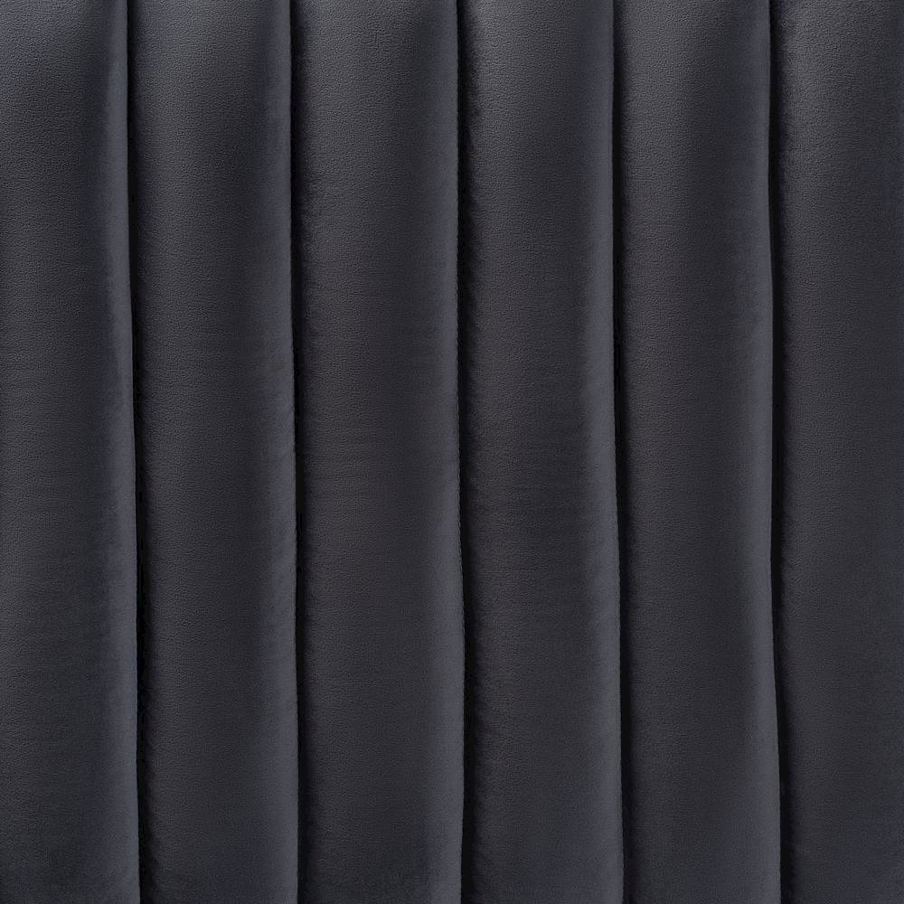 Grey Velvet Fabric Upholstered and Dark Brown Finished Wood King Size Headboard. Picture 12