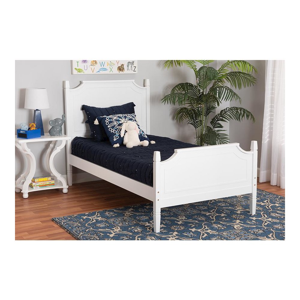 Mariana Classic and Traditional White Finished Wood Full Size Platform Bed. Picture 7