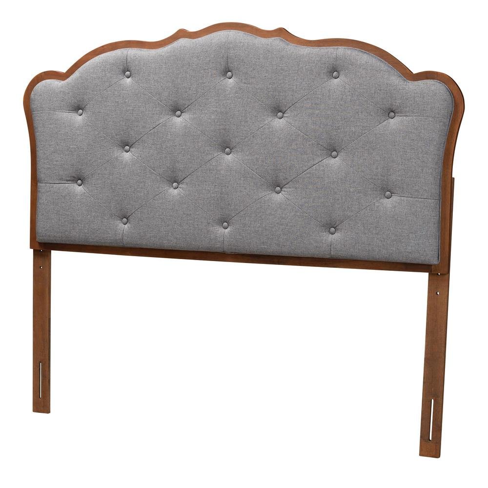 Walnut Brown Finished Wood Queen Size Headboard. Picture 10