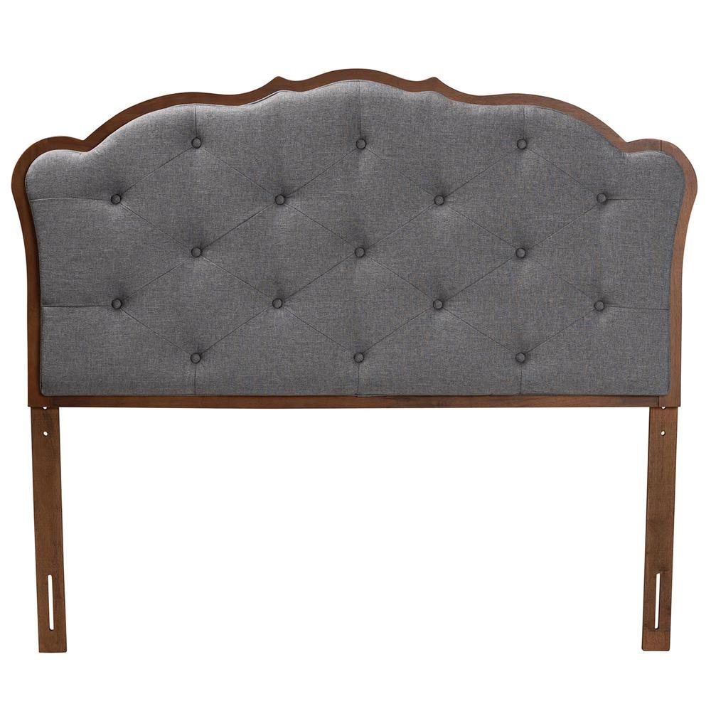 Walnut Brown Finished Wood Queen Size Headboard. Picture 11
