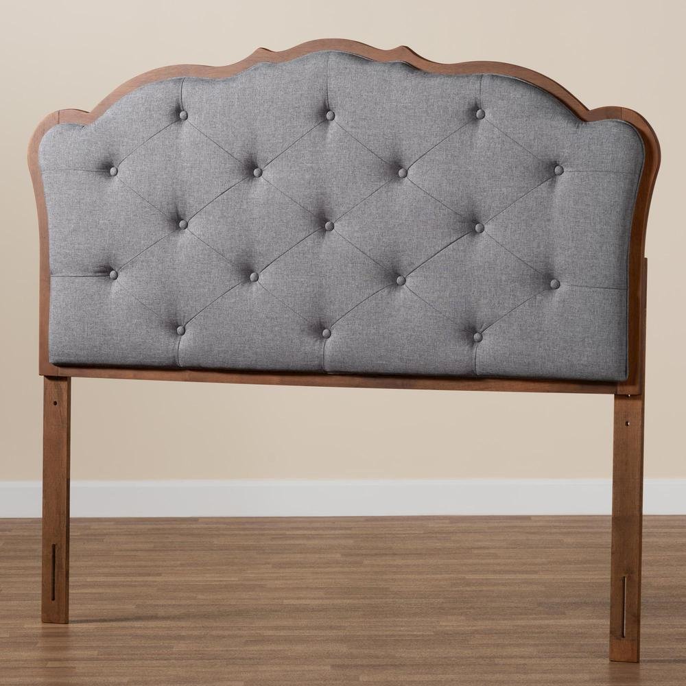 Walnut Brown Finished Wood Queen Size Headboard. Picture 15