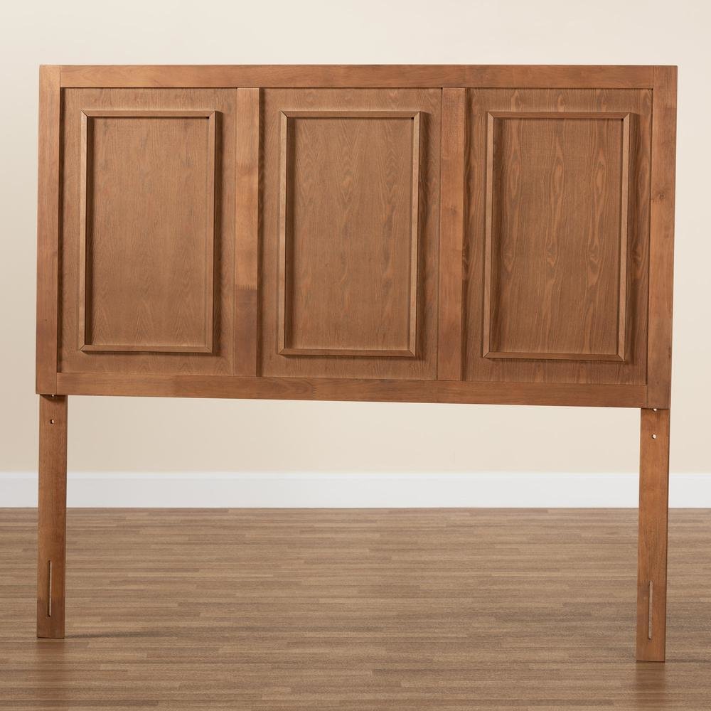 Giordano Classic and Traditional Ash Walnut Finished Wood Queen Size Headboard. Picture 16
