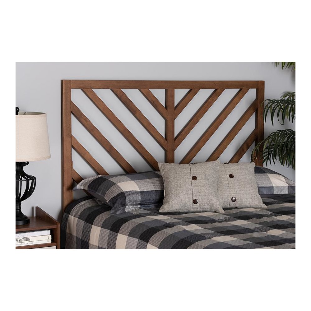 Belisma Modern and Contemporary Ash Walnut Finished Wood King Size Headboard. Picture 5