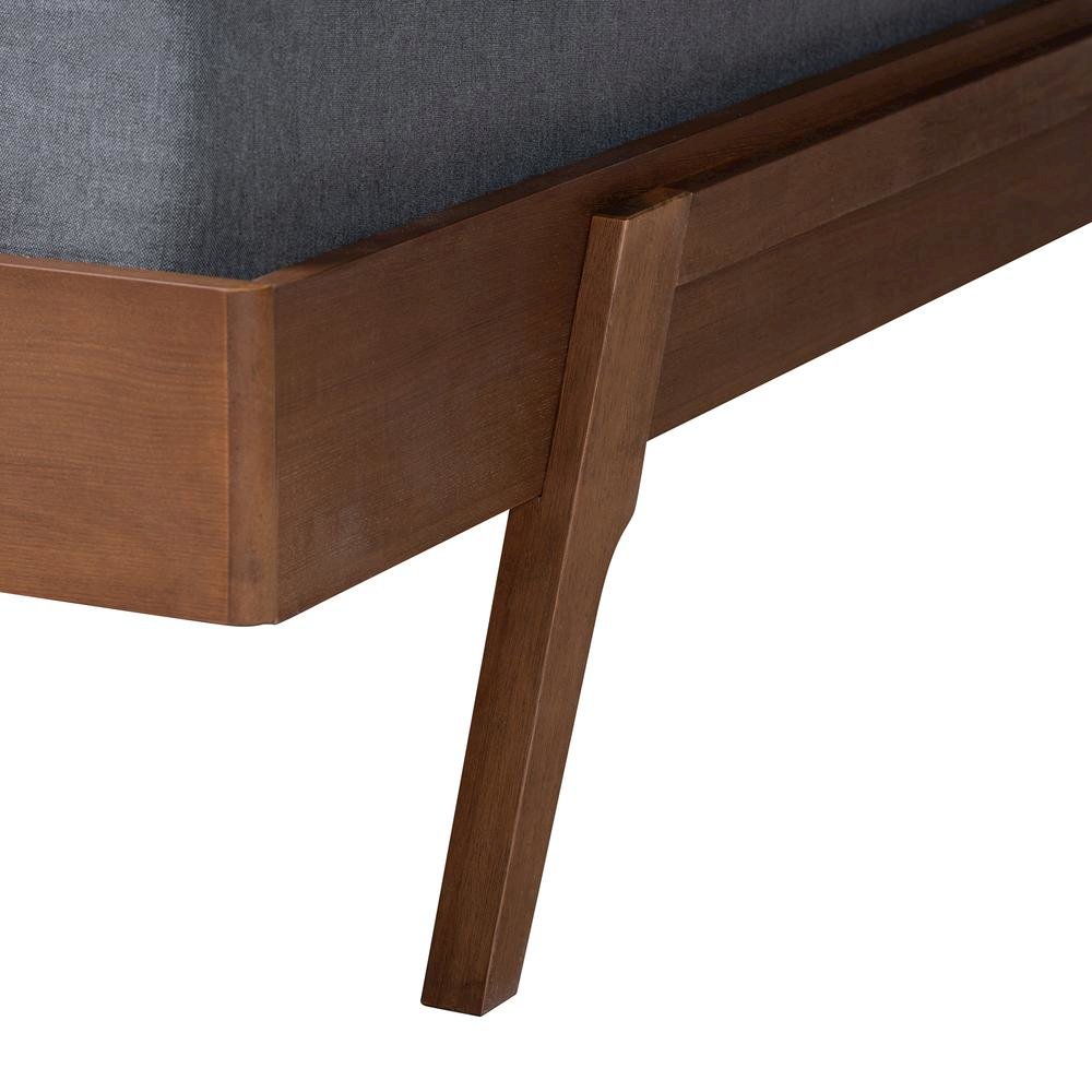 Sarita Mid-Century Modern Ash Walnut Finished Wood King Size Bed Frame. Picture 13