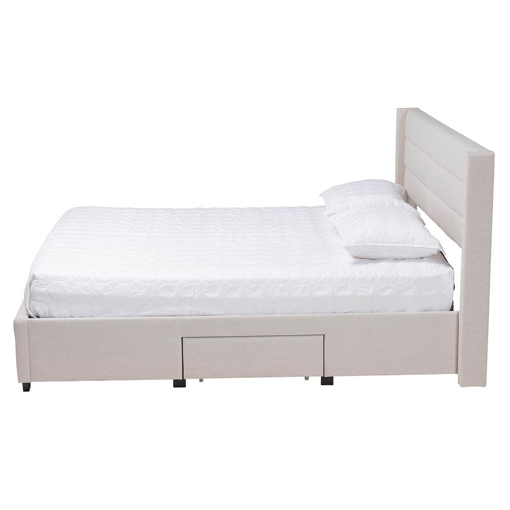 Dark Brown Finished Wood Queen Size 3-Drawer Storage Platform Bed. Picture 12