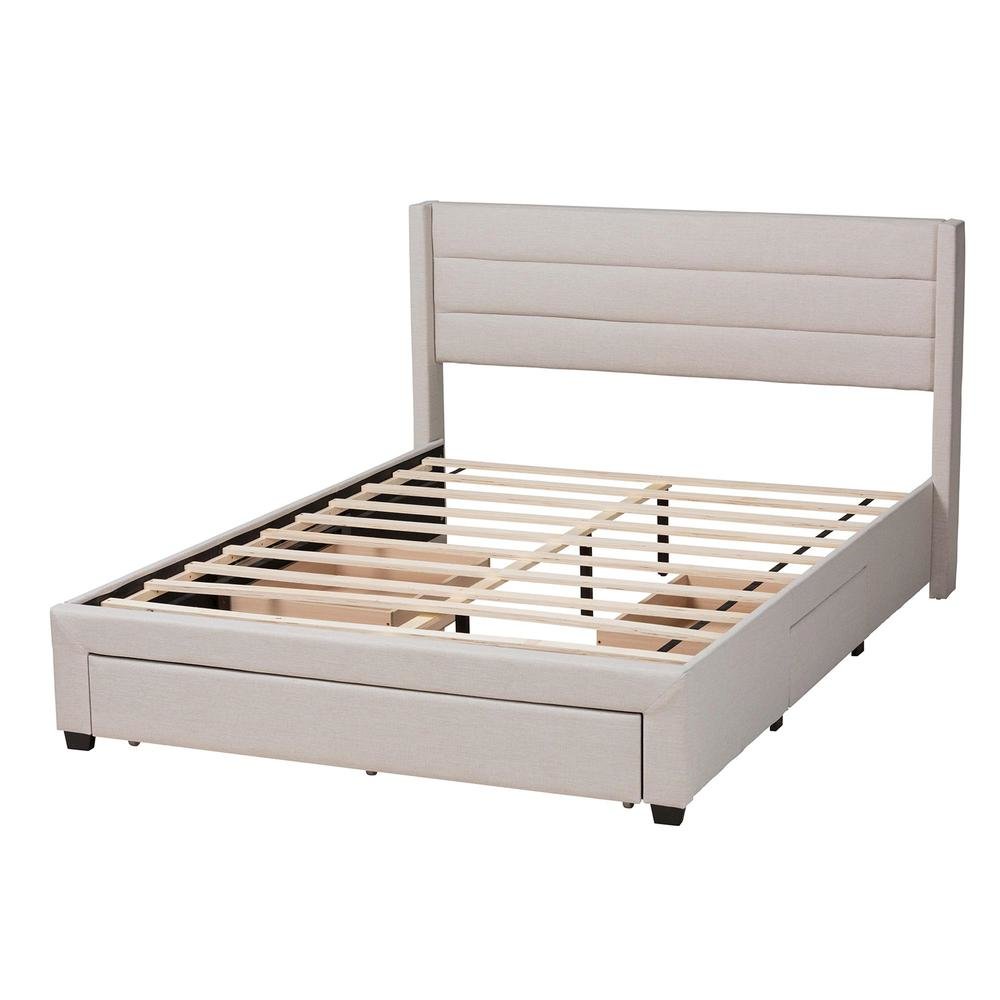 Dark Brown Finished Wood Queen Size 3-Drawer Storage Platform Bed. Picture 13